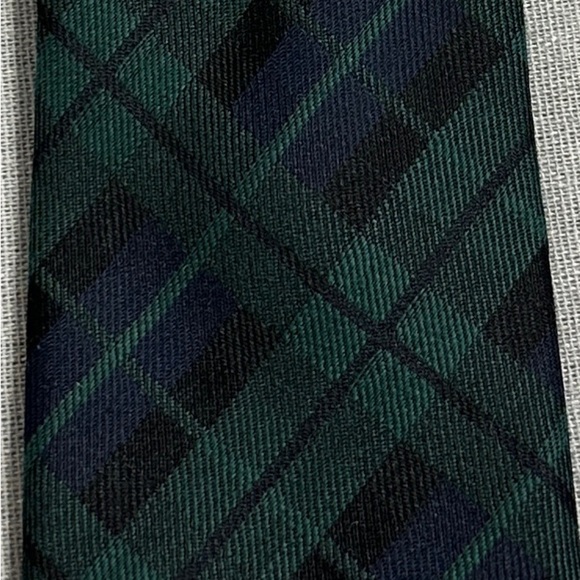 NWT Gant necktie, Blackwatch pattern in wool/silk, pine green colorway, plaid - Picture 2 of 8